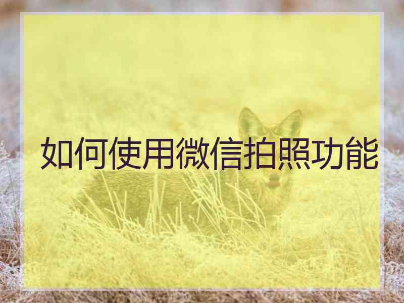 如何使用微信拍照功能