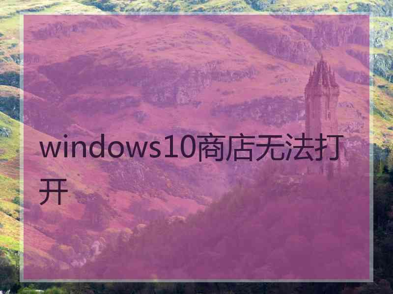 windows10商店无法打开