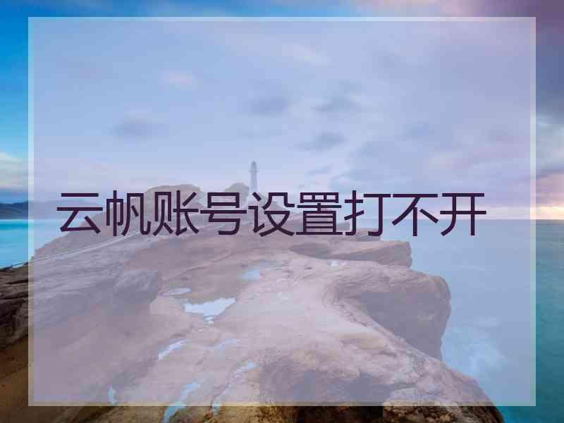 云帆账号设置打不开