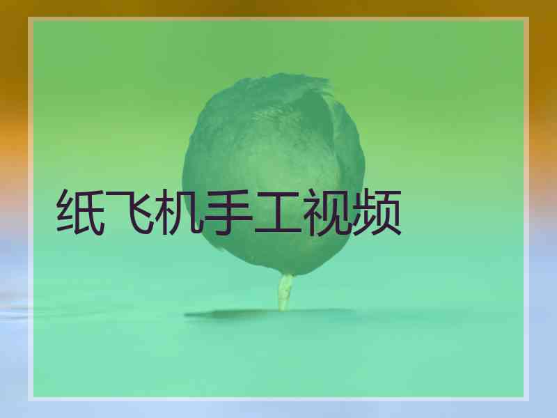 纸飞机手工视频