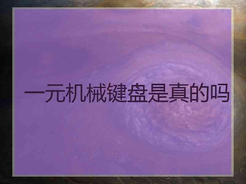 一元机械键盘是真的吗