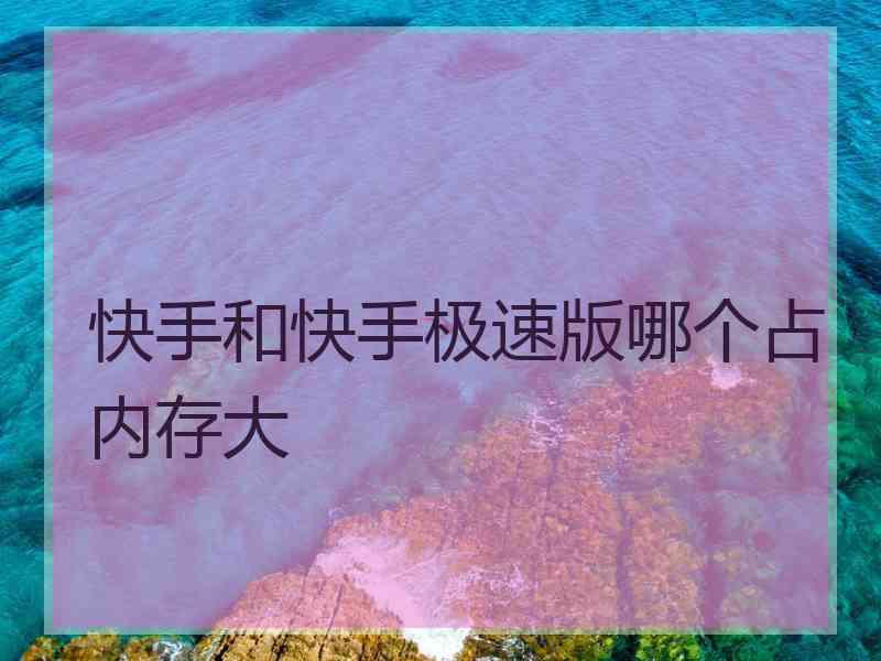 快手和快手极速版哪个占内存大