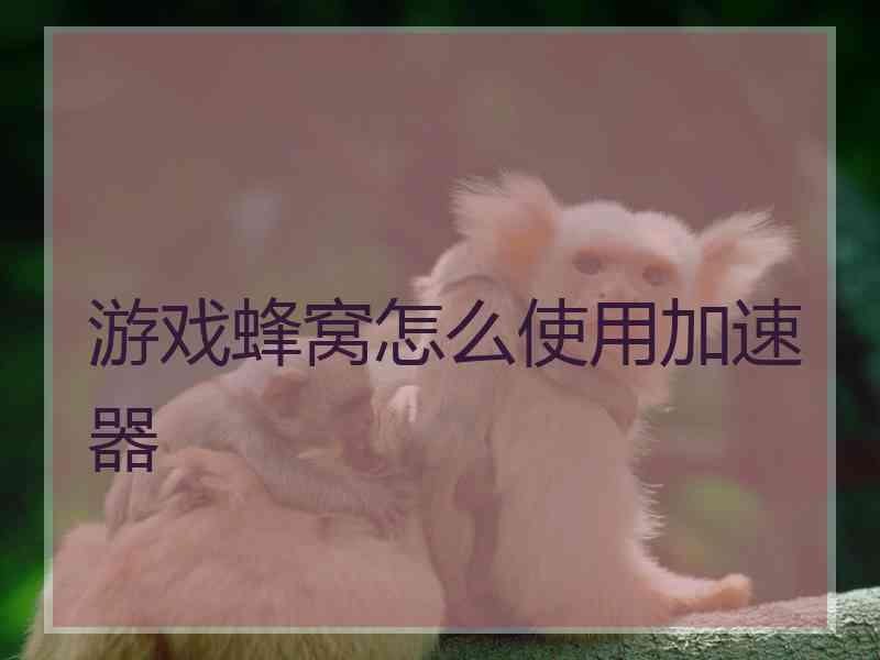 游戏蜂窝怎么使用加速器