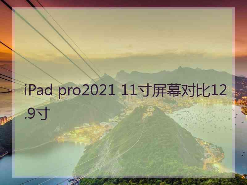 iPad pro2021 11寸屏幕对比12.9寸