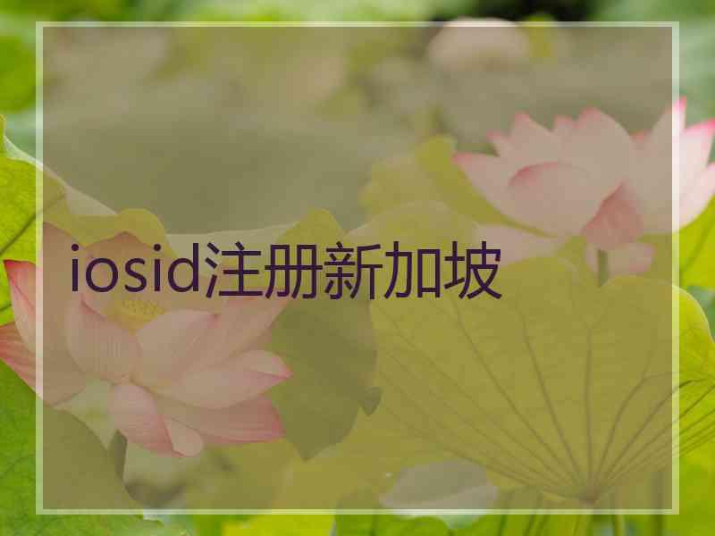 iosid注册新加坡