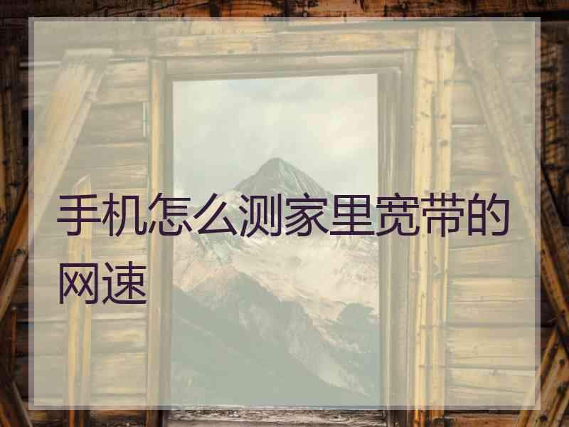 手机怎么测家里宽带的网速
