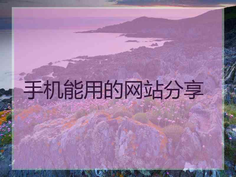 手机能用的网站分享
