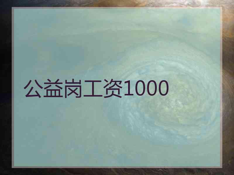 公益岗工资1000