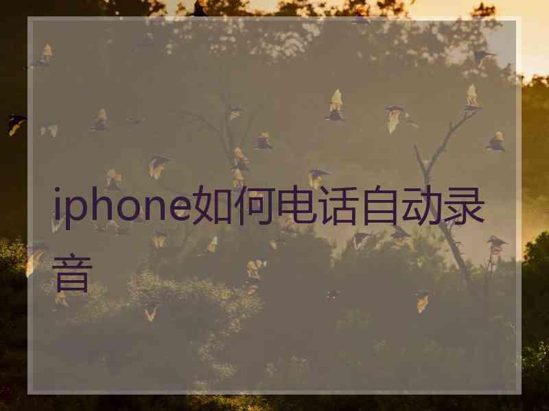 iphone如何电话自动录音