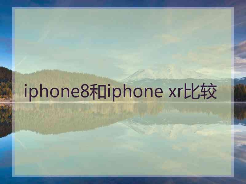 iphone8和iphone xr比较
