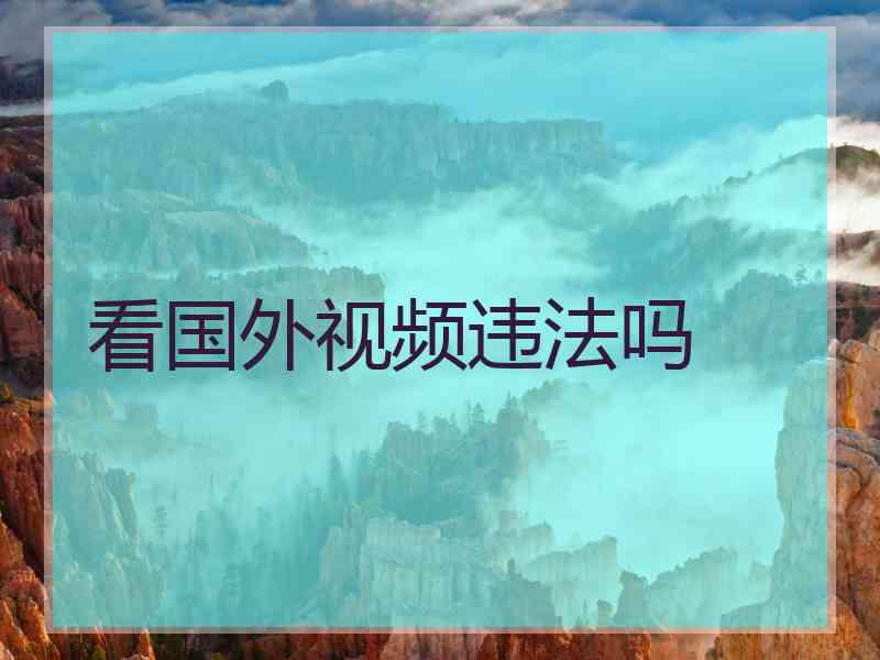 看国外视频违法吗