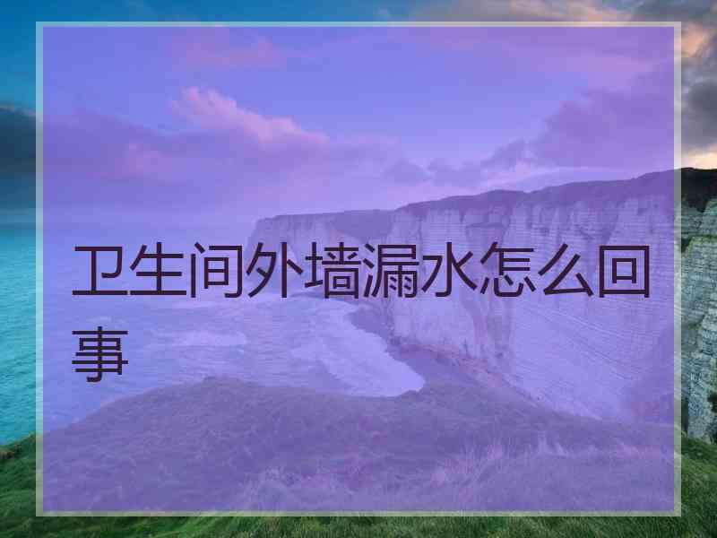 卫生间外墙漏水怎么回事
