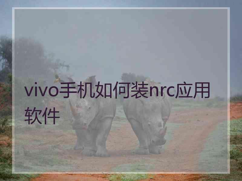vivo手机如何装nrc应用软件