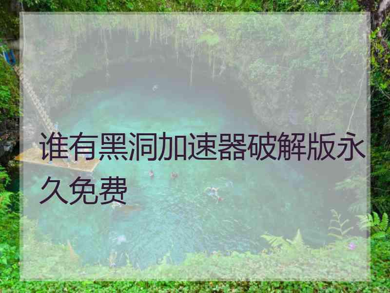 谁有黑洞加速器破解版永久免费