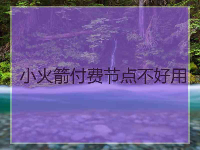 小火箭付费节点不好用
