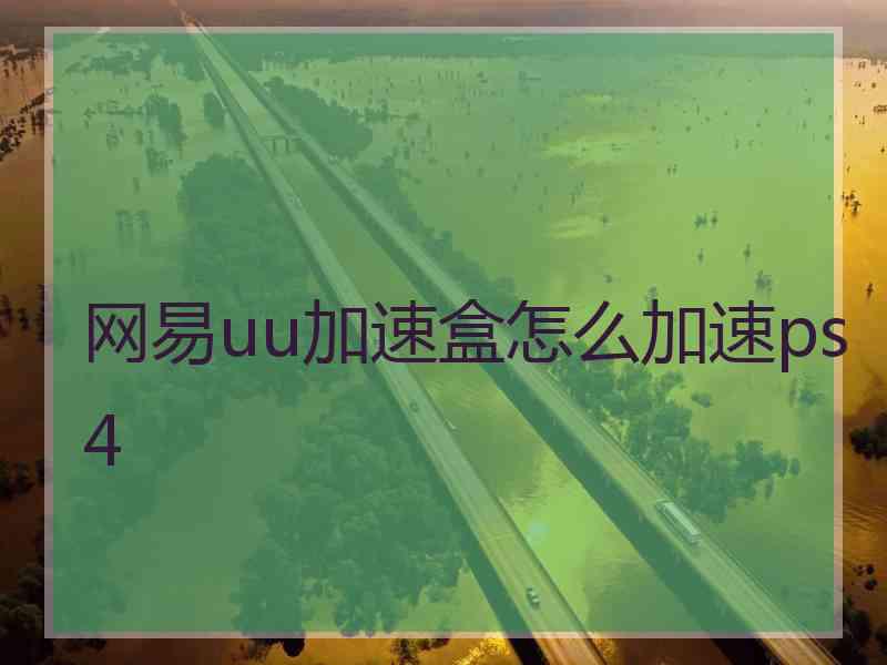 网易uu加速盒怎么加速ps4