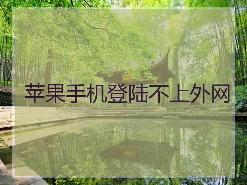 苹果手机登陆不上外网