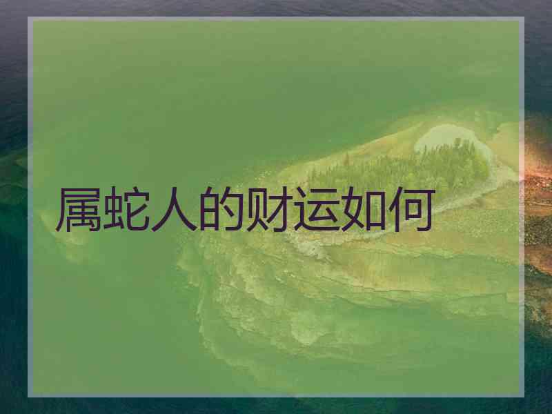 属蛇人的财运如何