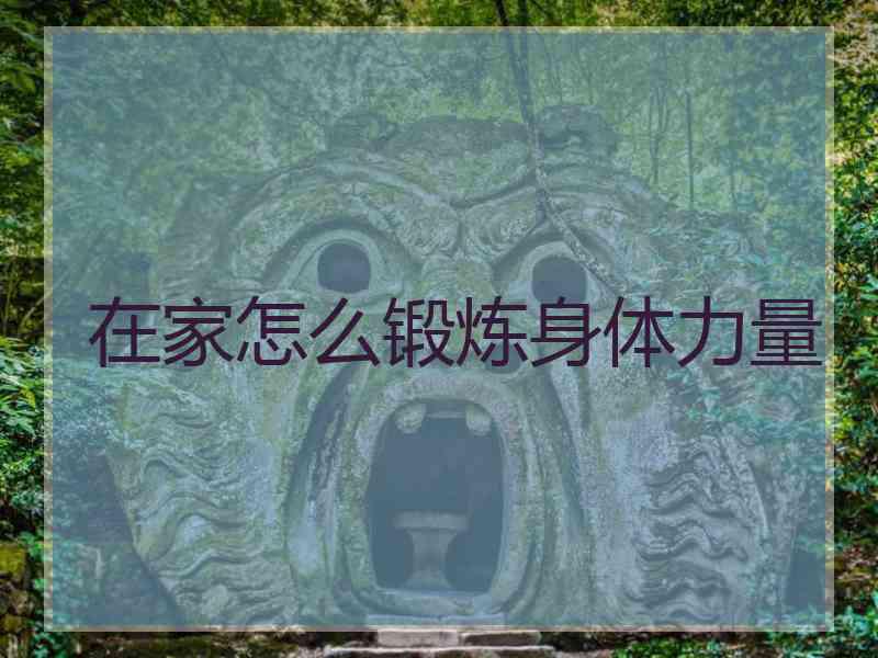 在家怎么锻炼身体力量