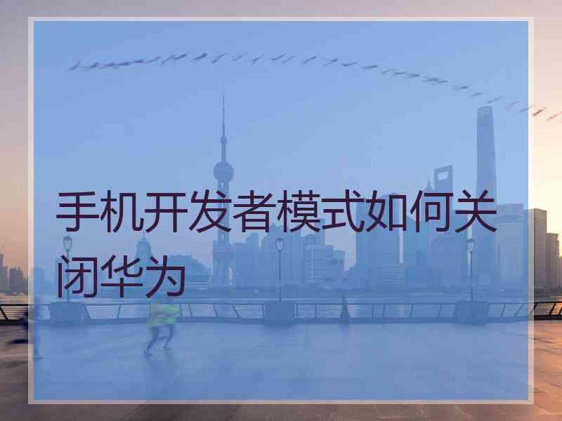 手机开发者模式如何关闭华为