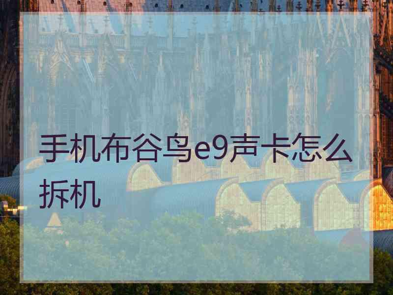 手机布谷鸟e9声卡怎么拆机