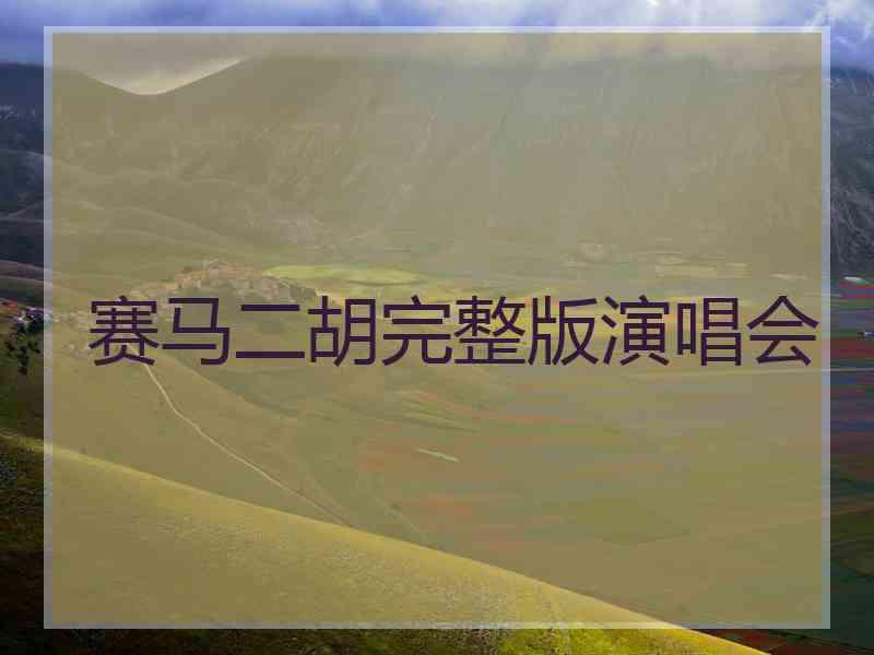 赛马二胡完整版演唱会