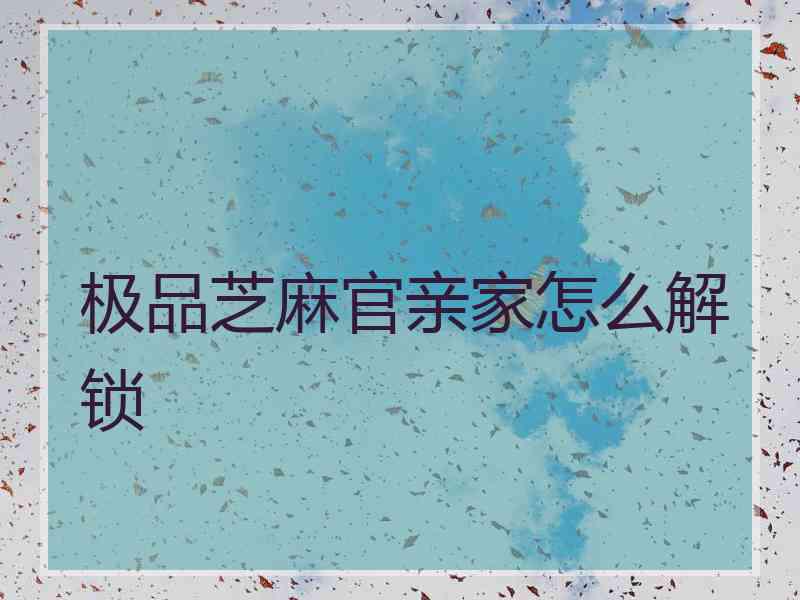 极品芝麻官亲家怎么解锁