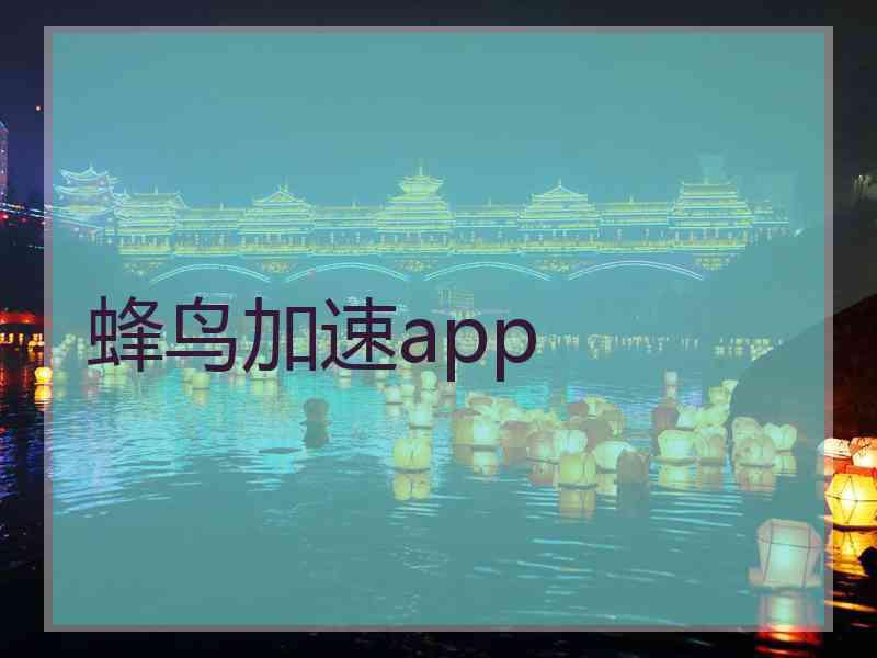 蜂鸟加速app