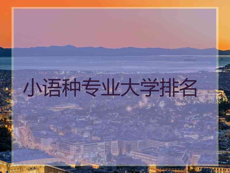 小语种专业大学排名