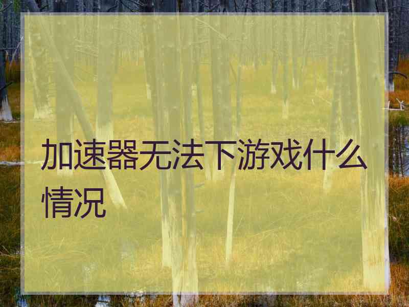 加速器无法下游戏什么情况