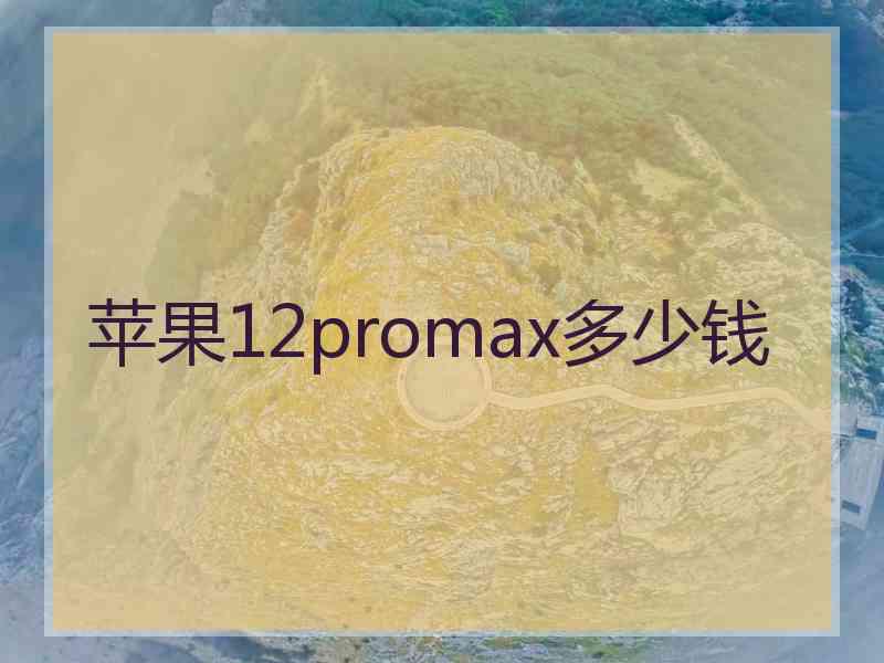 苹果12promax多少钱