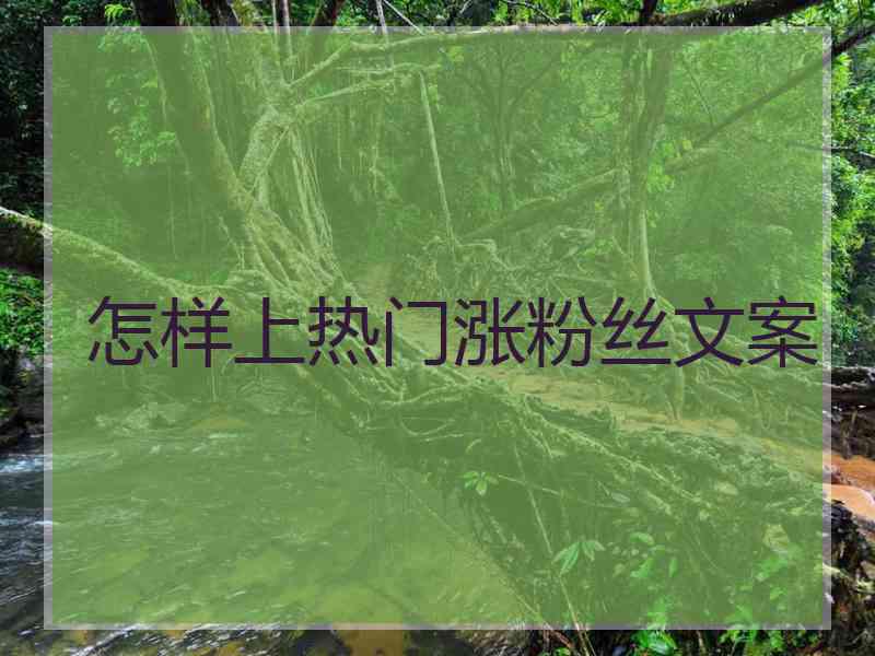 怎样上热门涨粉丝文案