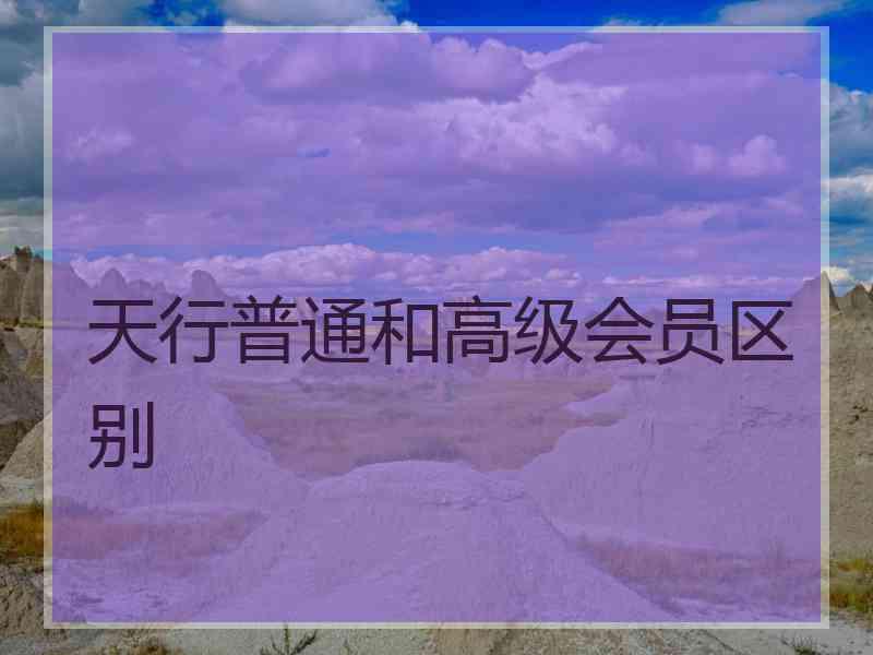 天行普通和高级会员区别