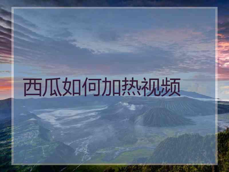 西瓜如何加热视频