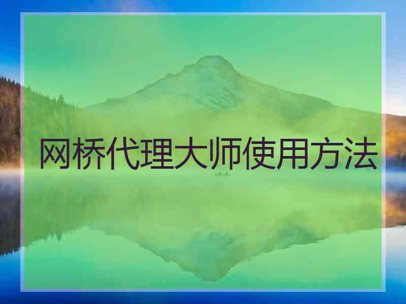 网桥代理大师使用方法