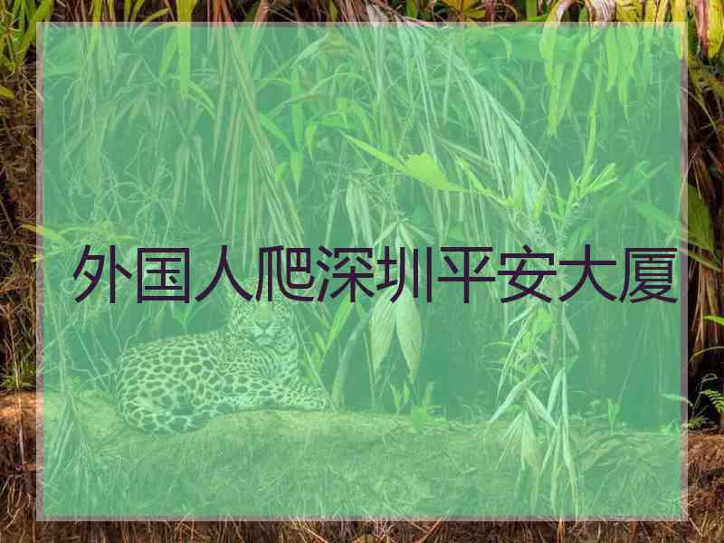 外国人爬深圳平安大厦