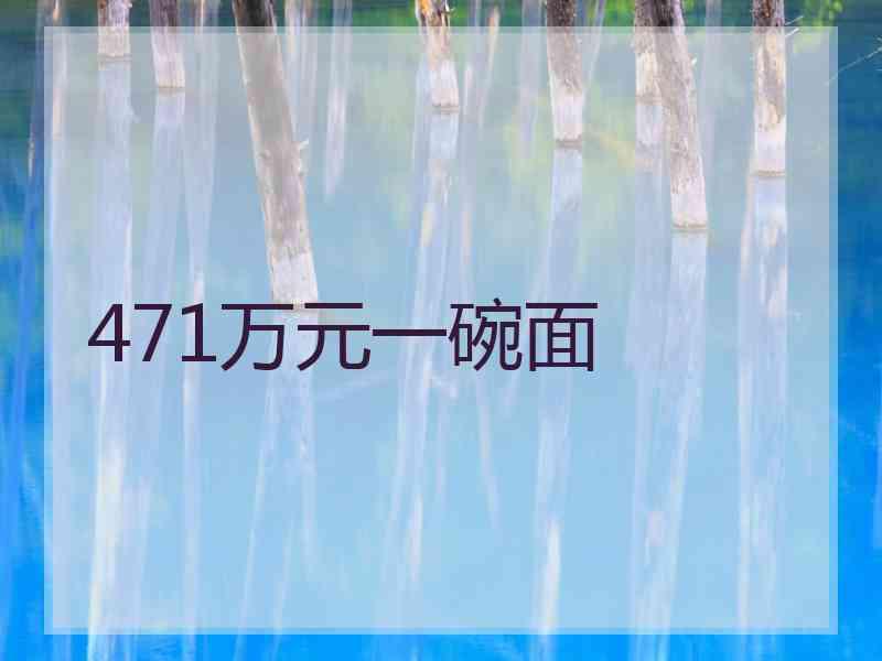 471万元一碗面