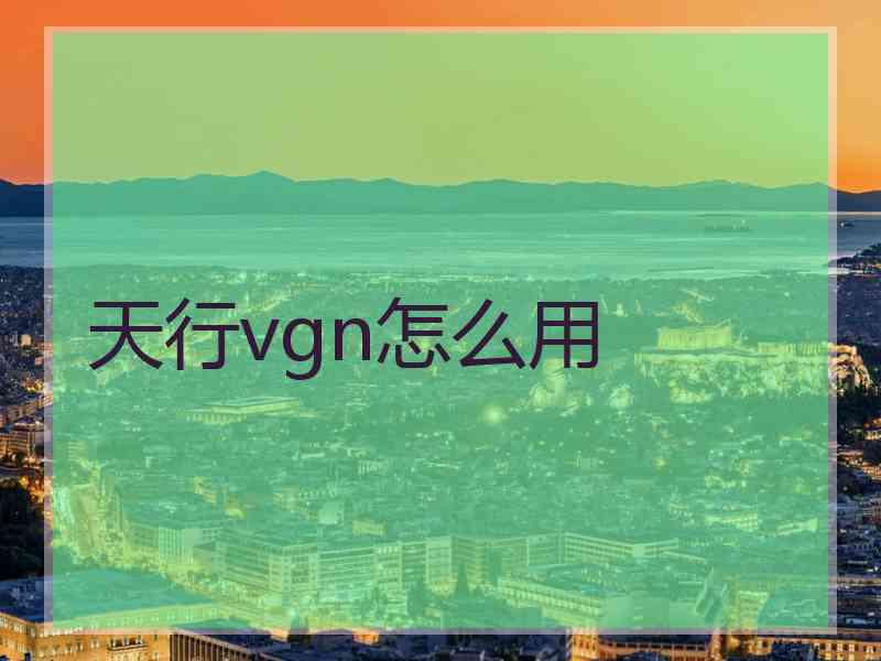 天行vgn怎么用