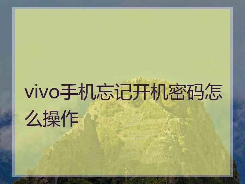 vivo手机忘记开机密码怎么操作