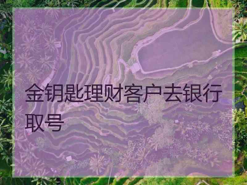 金钥匙理财客户去银行取号
