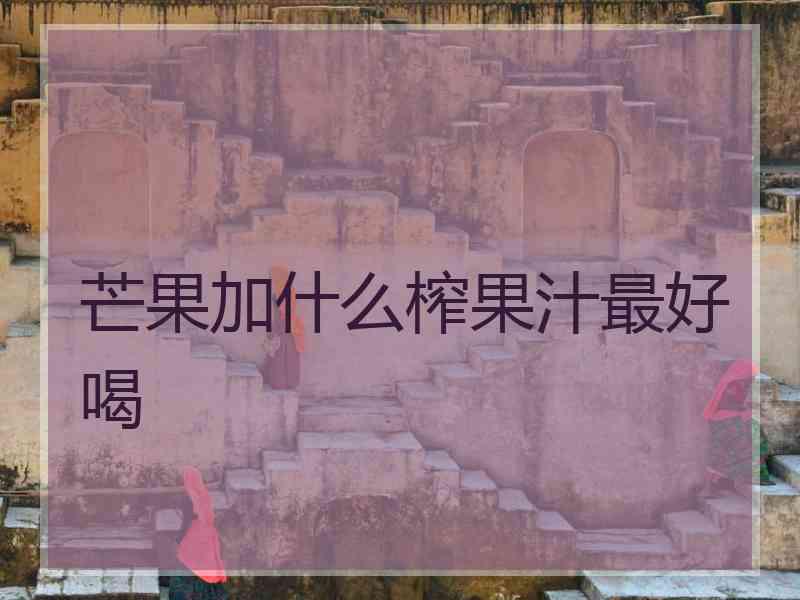 芒果加什么榨果汁最好喝
