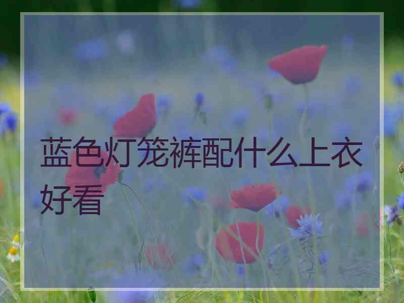 蓝色灯笼裤配什么上衣好看