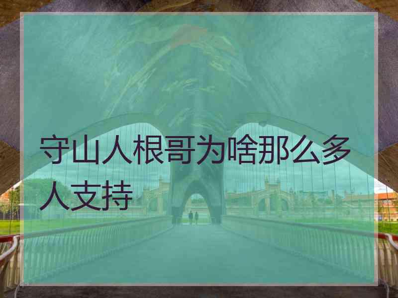 守山人根哥为啥那么多人支持