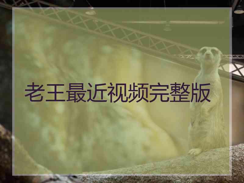 老王最近视频完整版