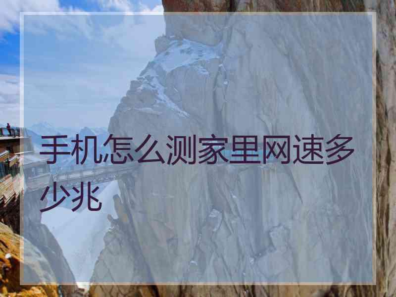 手机怎么测家里网速多少兆