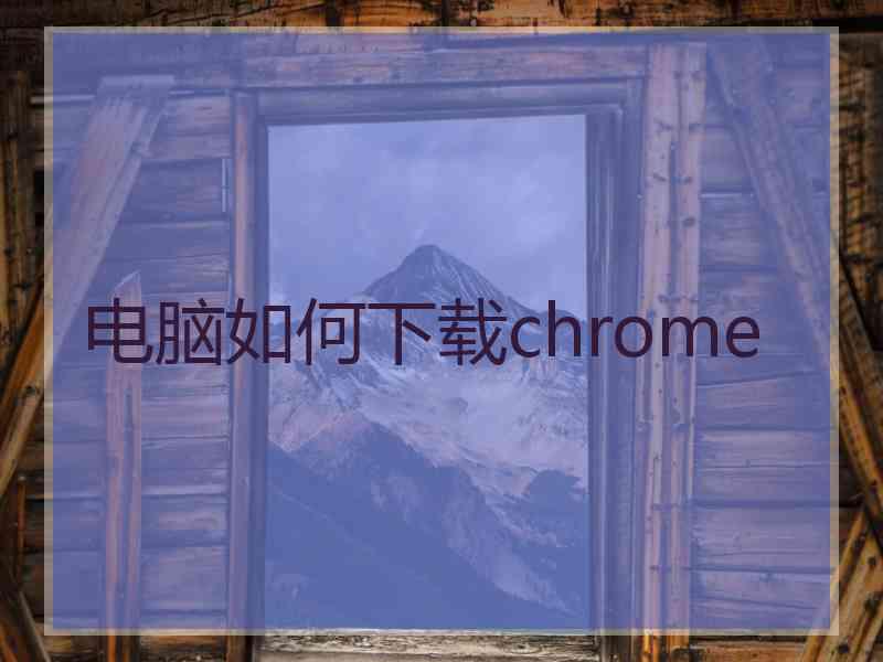 电脑如何下载chrome