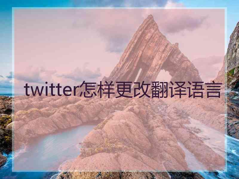 twitter怎样更改翻译语言