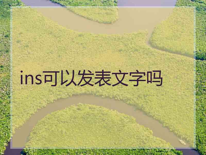 ins可以发表文字吗