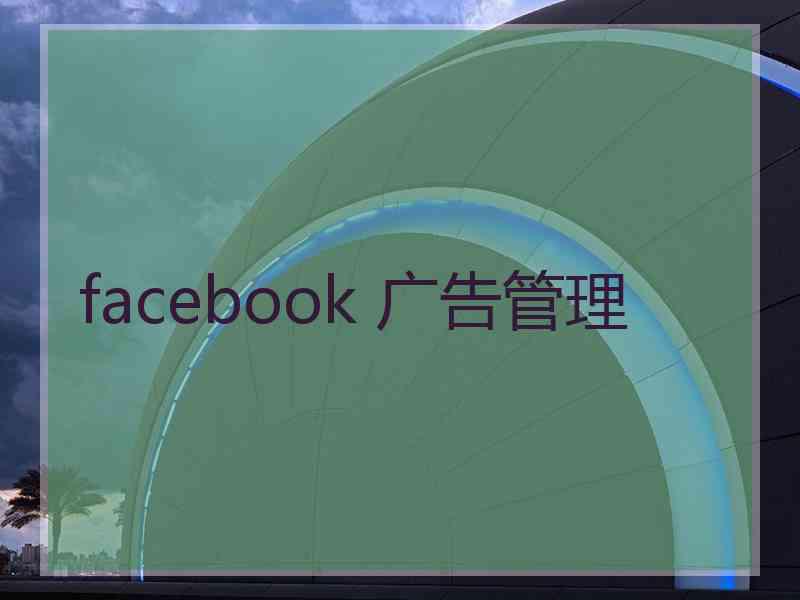 facebook 广告管理