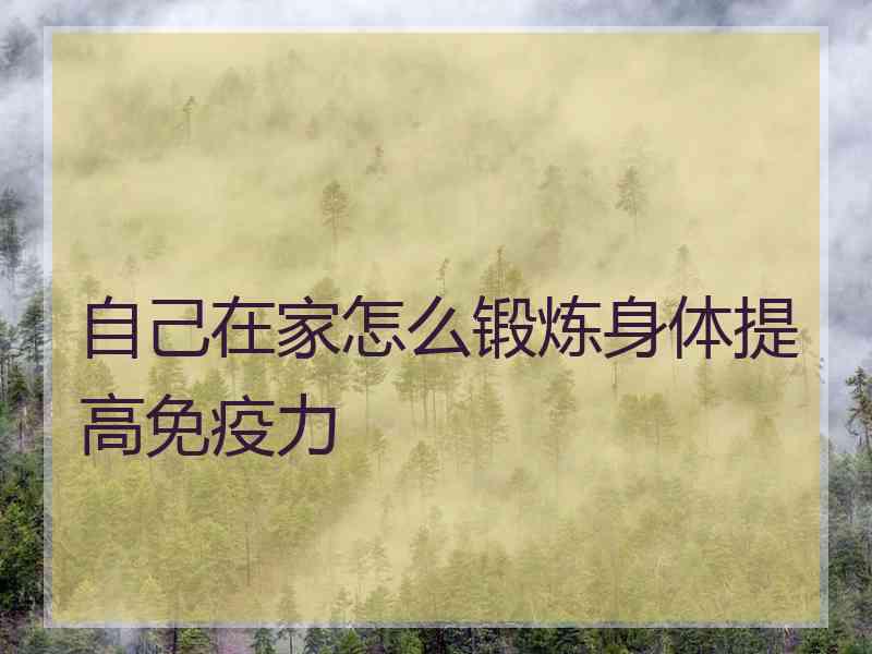 自己在家怎么锻炼身体提高免疫力
